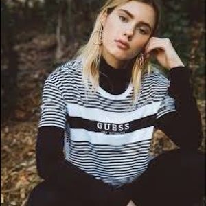 Guess LA originals striped t-shirt top oversized